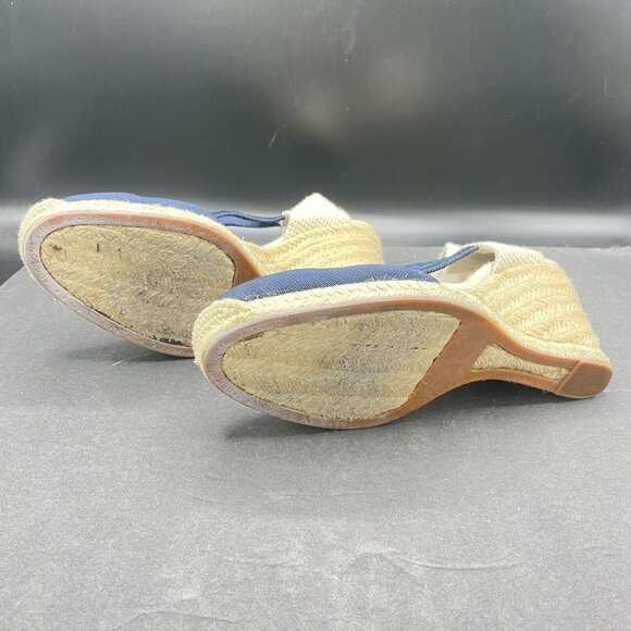 Adrienne Vittadini AV Branca Espadrilles 8M Close toe Blue Wedge Heel Shoes - Picture 3 of 5